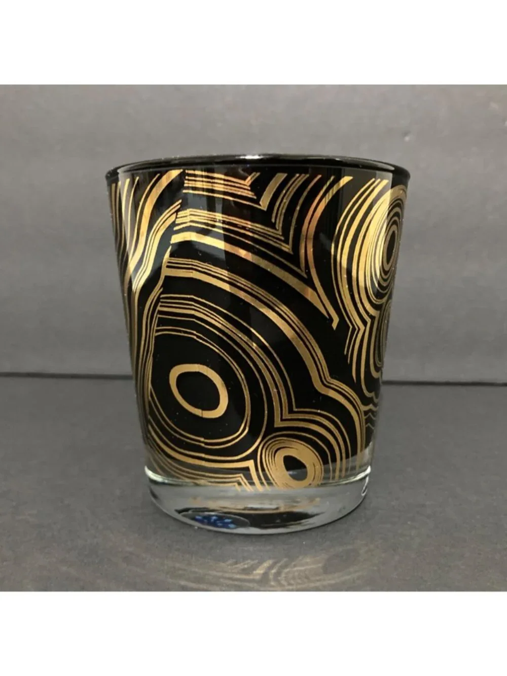 Jonathan Adler Black And Gold Malachite Old Fashioned Glass